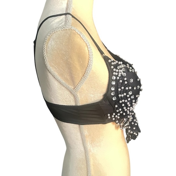 Oh Yes Black Rhinestone
Embellished Lace Bra Top Size L - Picture 5 of 5